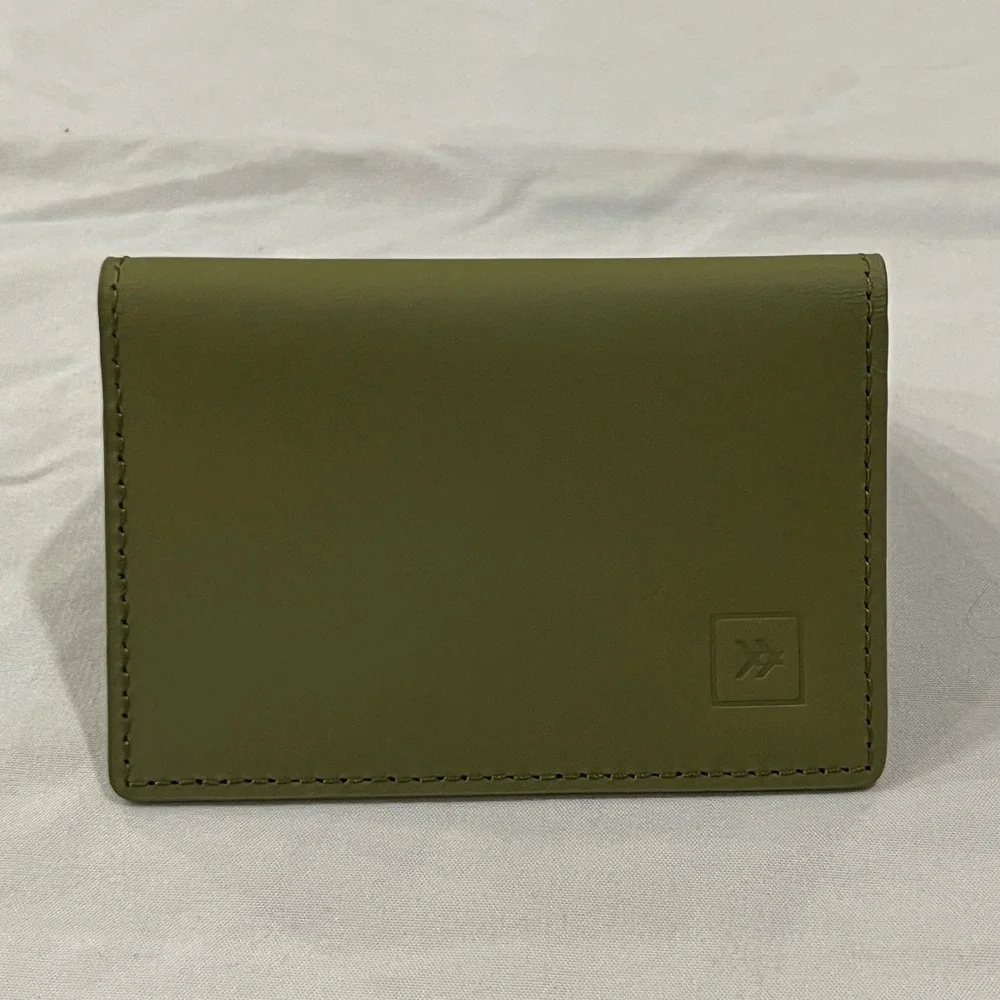 Thread Scout Bifold Wallet Olive‎ Green Checkerboard Pattern
